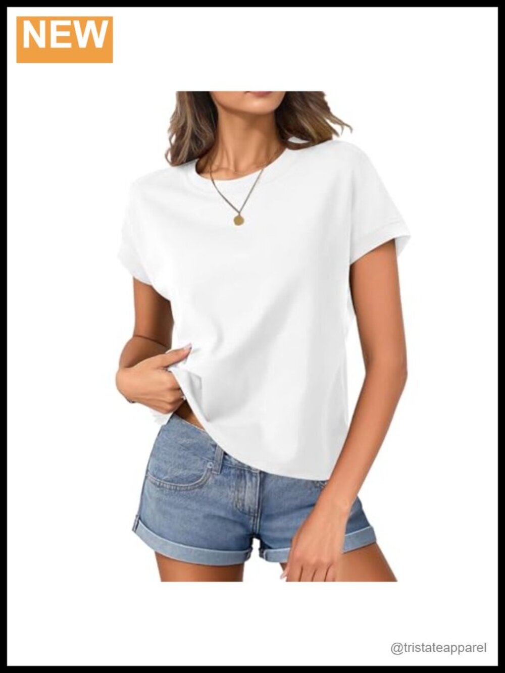 Womens Boxy Crop Tee Cap Sleeve Cotton Loose Fit Crewneck Summer Top